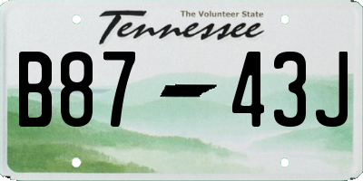 TN license plate B8743J