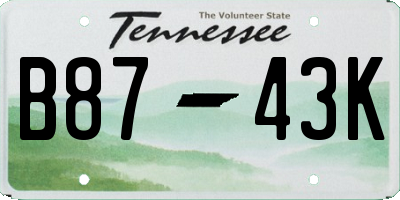 TN license plate B8743K