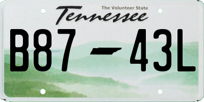 TN license plate B8743L
