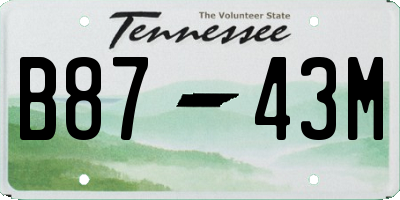 TN license plate B8743M