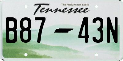 TN license plate B8743N