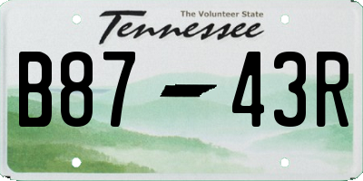 TN license plate B8743R