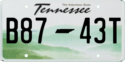 TN license plate B8743T