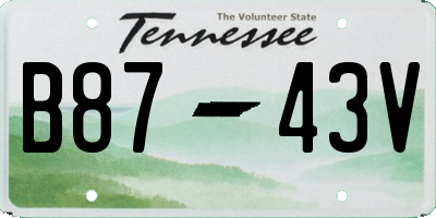 TN license plate B8743V