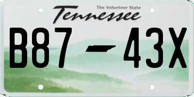 TN license plate B8743X