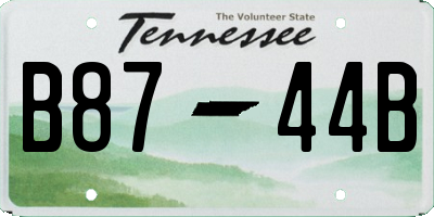 TN license plate B8744B