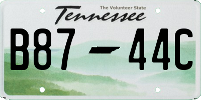 TN license plate B8744C
