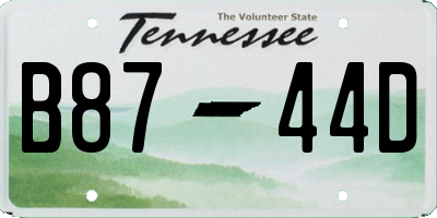 TN license plate B8744D