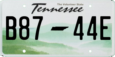 TN license plate B8744E
