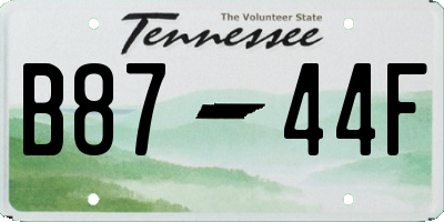 TN license plate B8744F