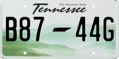 TN license plate B8744G