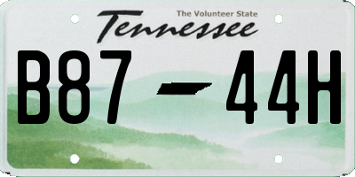TN license plate B8744H