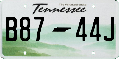 TN license plate B8744J