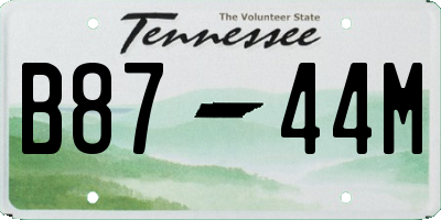TN license plate B8744M