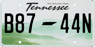 TN license plate B8744N