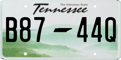 TN license plate B8744Q