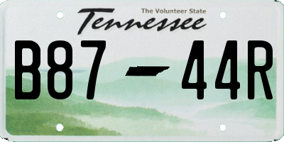 TN license plate B8744R