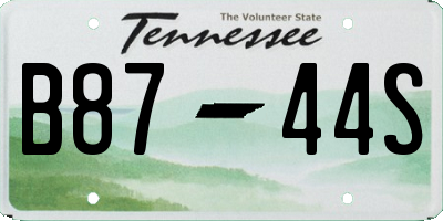 TN license plate B8744S