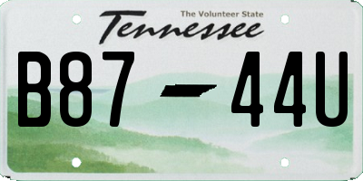 TN license plate B8744U