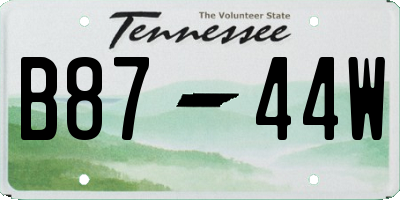 TN license plate B8744W