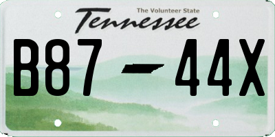TN license plate B8744X