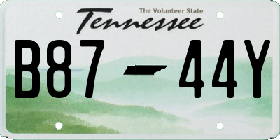 TN license plate B8744Y