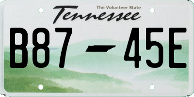 TN license plate B8745E