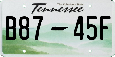 TN license plate B8745F