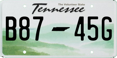 TN license plate B8745G