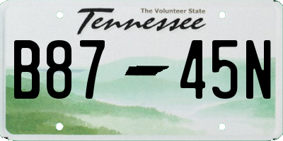 TN license plate B8745N