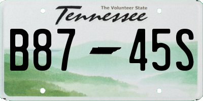 TN license plate B8745S