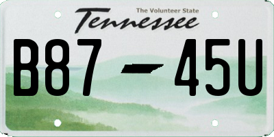 TN license plate B8745U