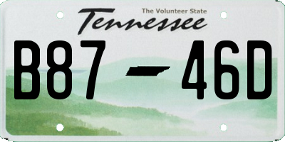 TN license plate B8746D