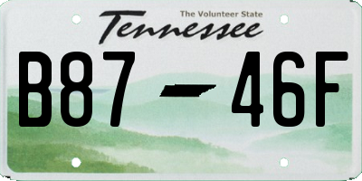 TN license plate B8746F