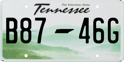 TN license plate B8746G