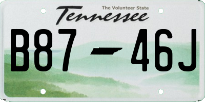 TN license plate B8746J