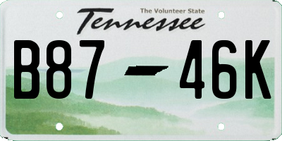 TN license plate B8746K