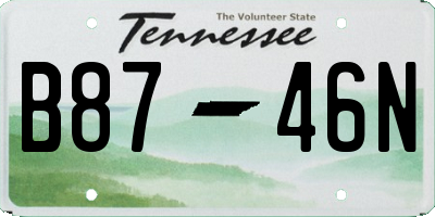 TN license plate B8746N