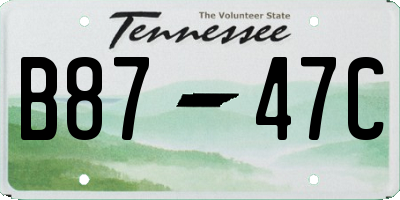 TN license plate B8747C