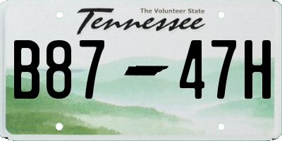 TN license plate B8747H