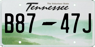 TN license plate B8747J