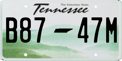 TN license plate B8747M