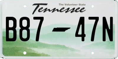 TN license plate B8747N