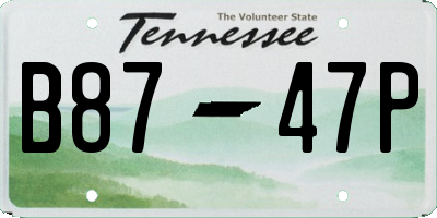 TN license plate B8747P