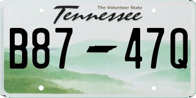 TN license plate B8747Q
