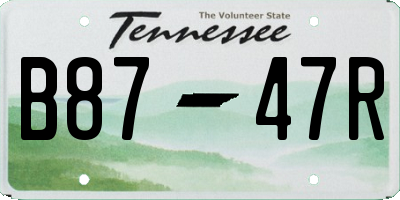TN license plate B8747R