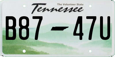 TN license plate B8747U
