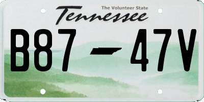 TN license plate B8747V