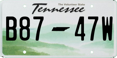 TN license plate B8747W