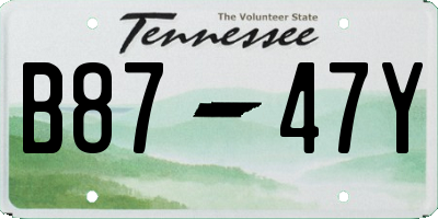 TN license plate B8747Y